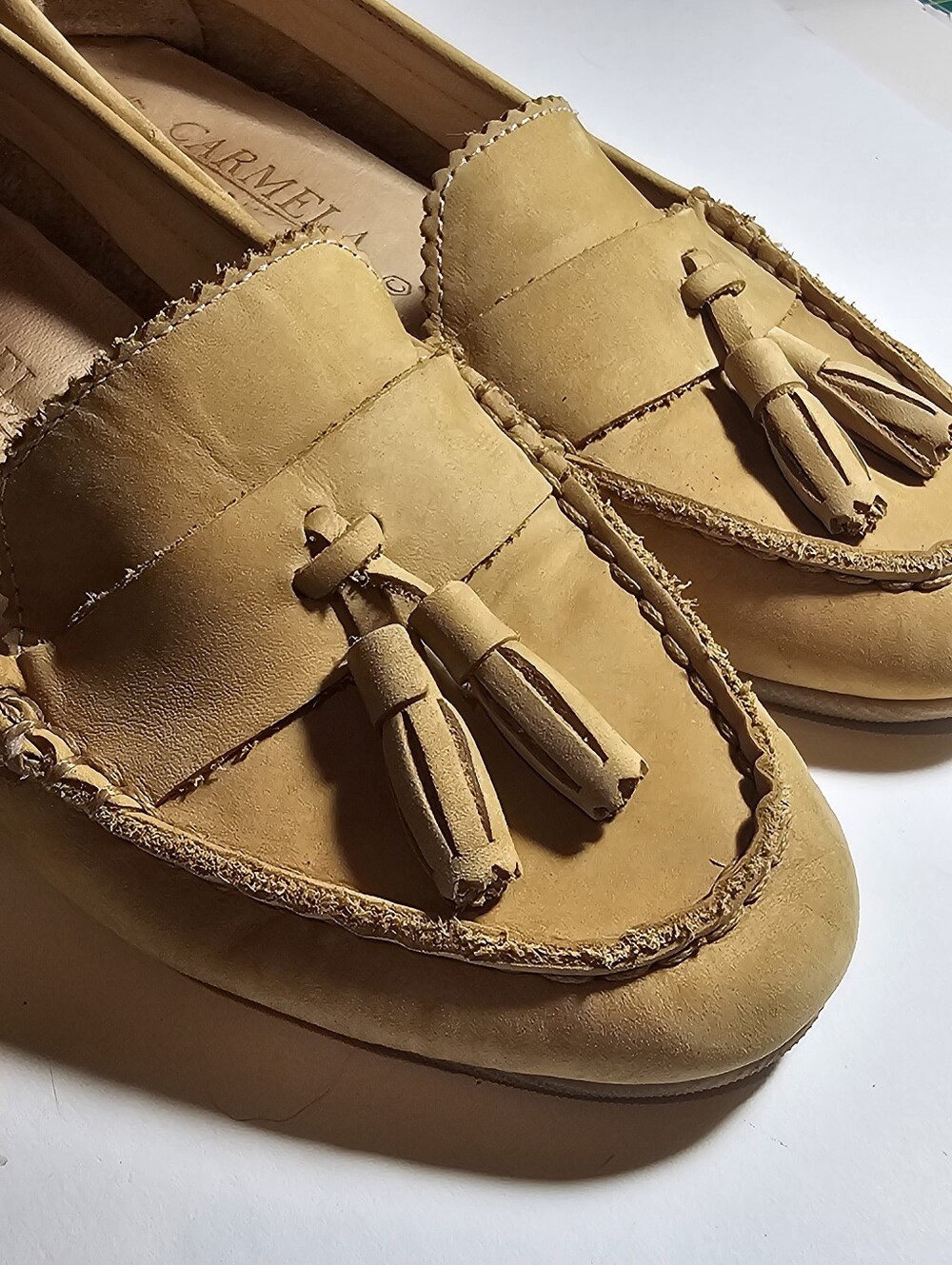 Carmela Tan Suede Tassel Loafers